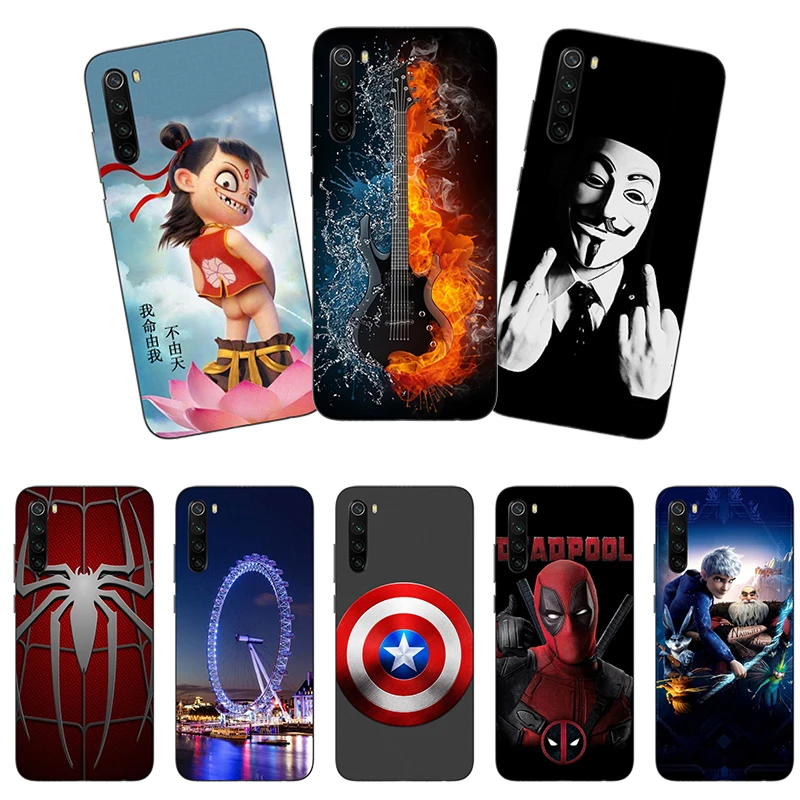 Мягкий силиконовый чехол для Xiaomi Redmi Note, 8 T, 8 T, 6,3 дюймов, чехол-накладка на заднюю панель, HD принт с розами, волком, мультипликационным рисунком, Fundas Para, чехол