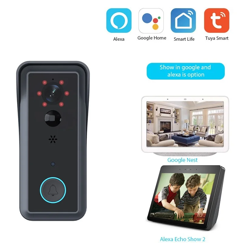 

1080P Tuya Smart Door Camera Wireless IP65 Waterproof Mini Intercom Night Vision Home Security Wide Angle WiFi Video Doorbell HD