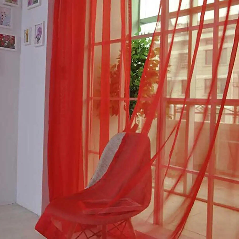 

Korean Creative White Curtain 1 Pc Pure Color Voile Door Tulle Sheer For Bedroom Living Room Windows Curtain Drapes Door Fabric