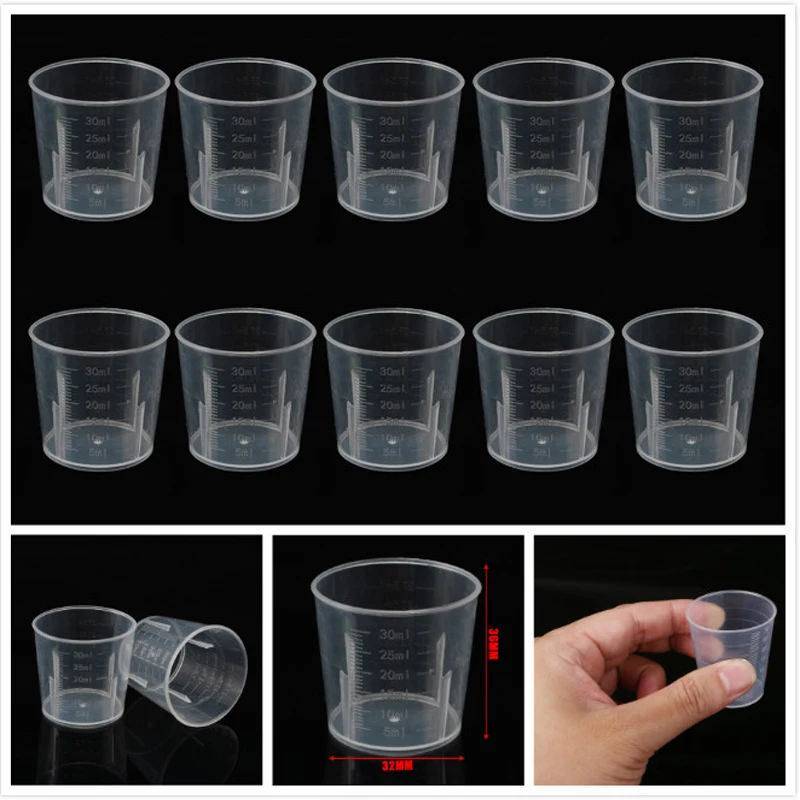 

10pcs 30ml transparent plastic measuring cup disposable liquid container household kitchen cooking tools