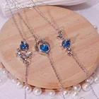 Купите 1 и получите 2 Серебряный метеоритный браслет для женщин, голубые ювелирные украшения, браслет, подарок для женщин, подарок для пар, в эстетике