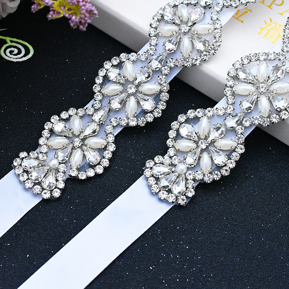 

TRiXY S161-S Stunning Rhinestones Belt Bridal Belt Diamond Wedding Dress Belt Crystal Wedding Sash For Wedding Dress Accessories