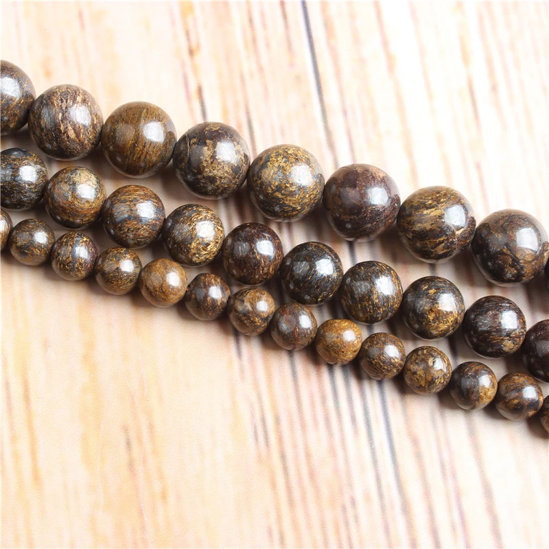 

Bronze Ash 4/6/8/10/12mm Natural Stone Loose Beads Matte Jewelry Bracelet Necklace Make