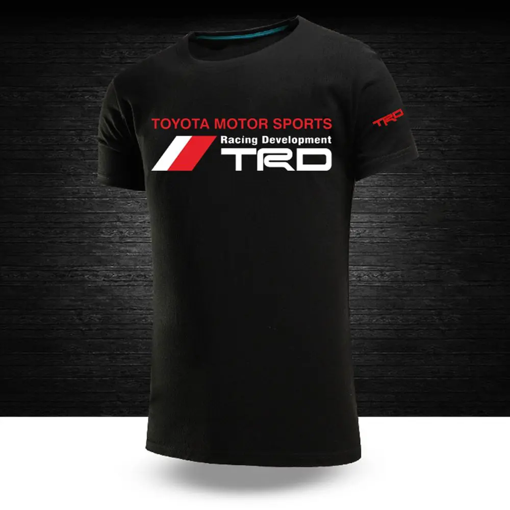 

NEW Summer Toyota Motorsport TRD Tees 12 Color Car Logo Customize Tshirt Male Short Sleeves Man's Cotton Hip Hop College Print
