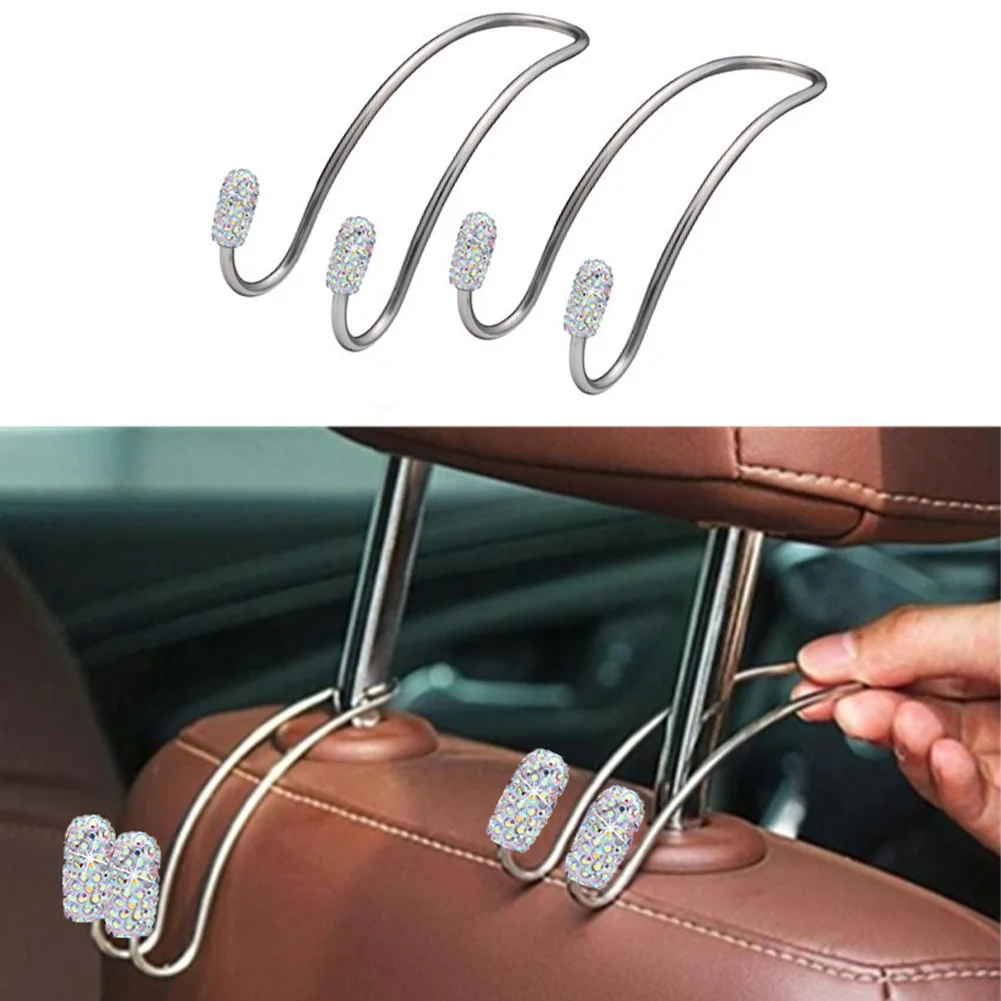 

2pcs Universal Seat Back Organizers Hook Car Headrest Bag Hangers Strong Durable Auto Back Seat Storage Hooks Accessories