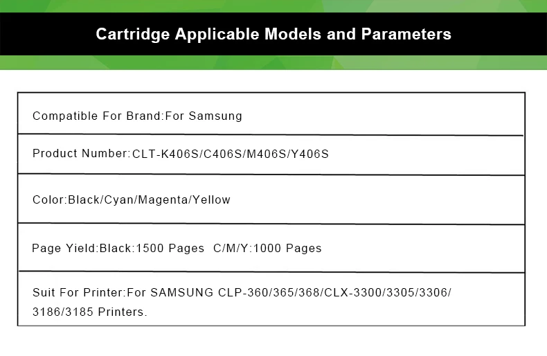 INKARENA 4 вида цветов совместимый картридж с тонером для принтера CLT-406s K406s для samsung Xpress C410w C460fw C460w CLP 365w CLP-360 CLX 3305 3305fw