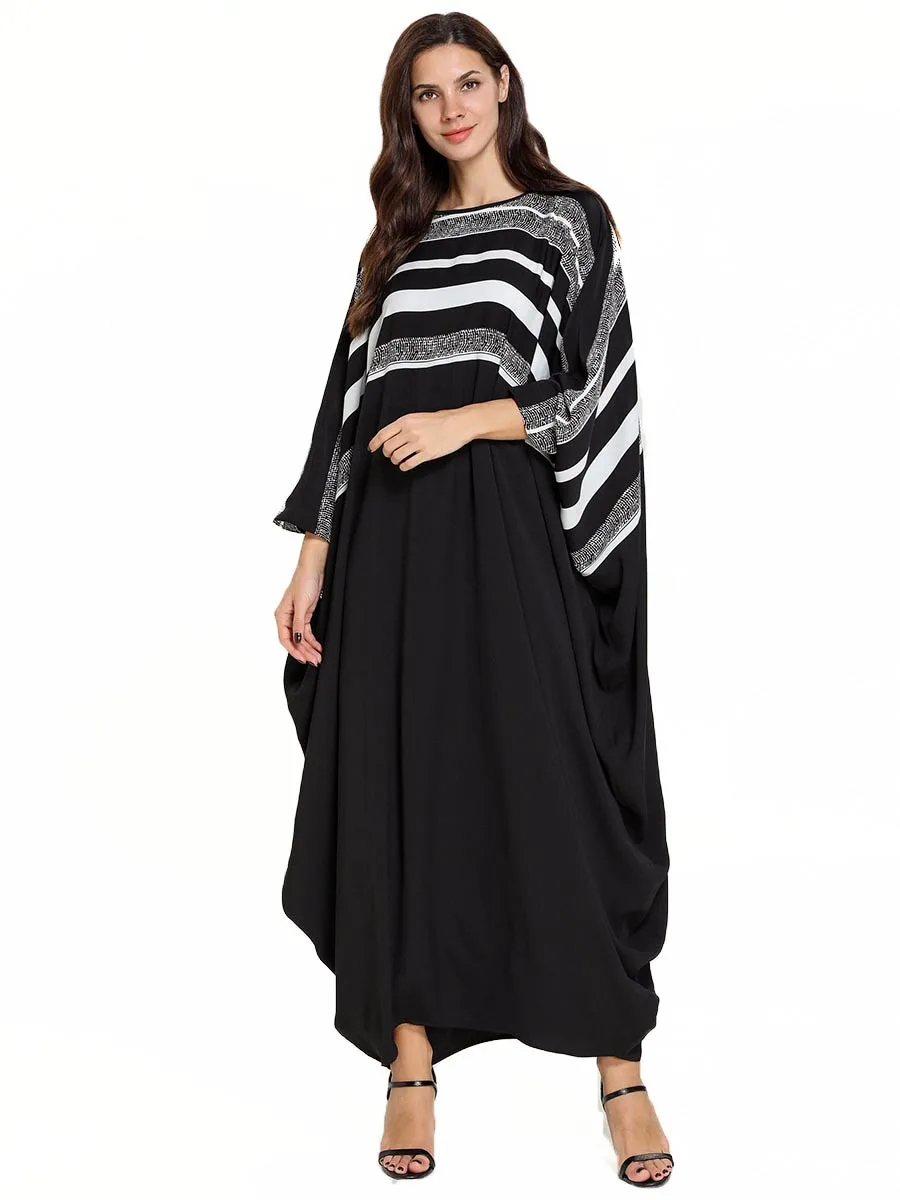 2019 мусульманские Удобные Модные Большие размеры женские черные полосатые с