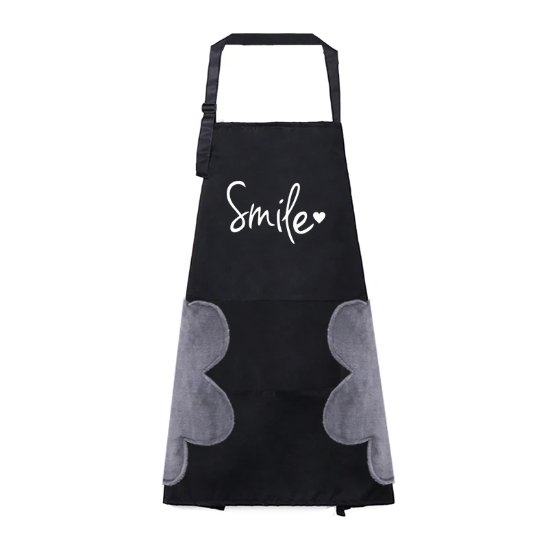 

Apron Household Kitchen Waterproof Oil-Proof Female Fashion Work Cooking Gown Sleeveless Simple Men's Overalls Printed Words