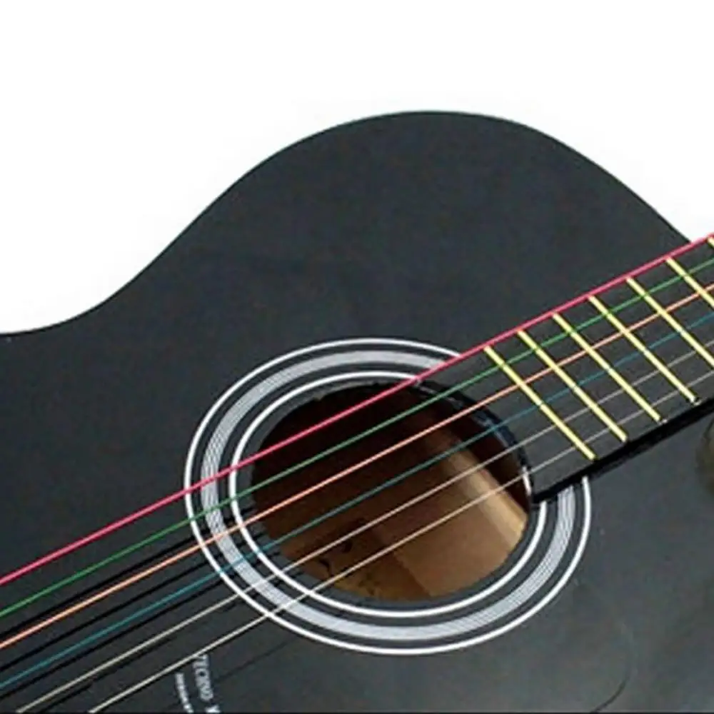 

Dropshipping!! Perfect 1 Set 6Pcs Rainbow Colorful Color Steel Strings for Acoustic Guitar