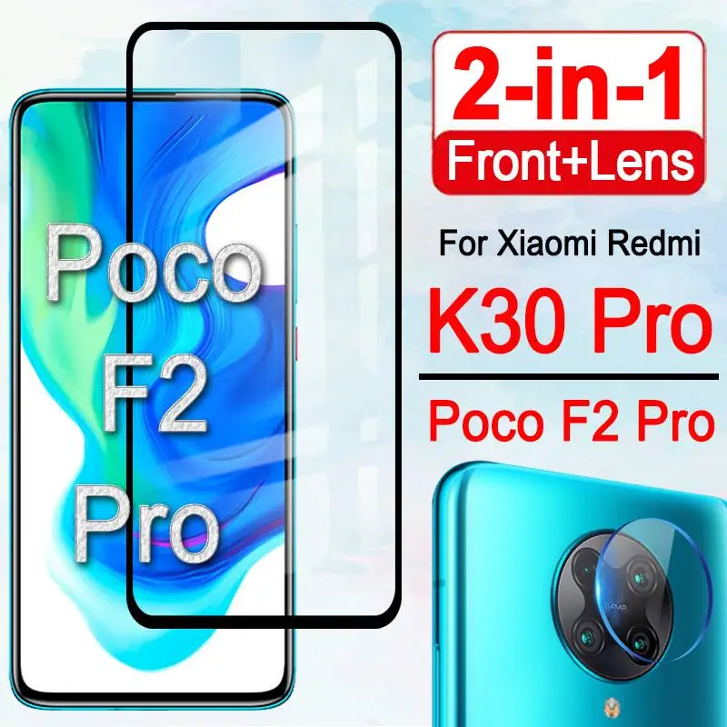 

2 в 1 стекло для xiaomi pocophone f2 pro защита для объектива камеры Защитное стекло для redmi k30 pro xiomi poco f2 pro стекло