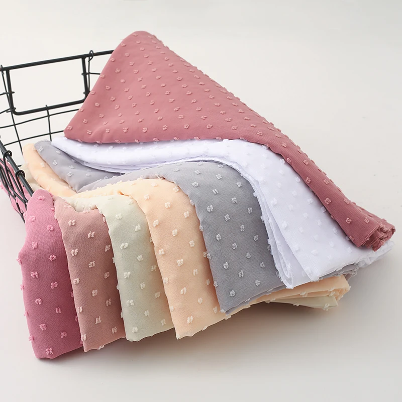 Горячая Распродажа шифоновый хиджаб с помпоном Женская длинная шаль накидка