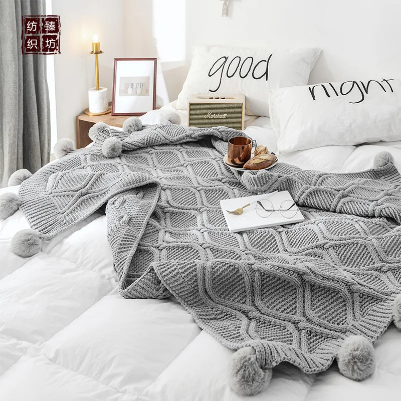 Покрывало для дивана Chenille размером 130х160 см, декоративное, теплое на зиму, из чистого цветного толстого вязаного материала.