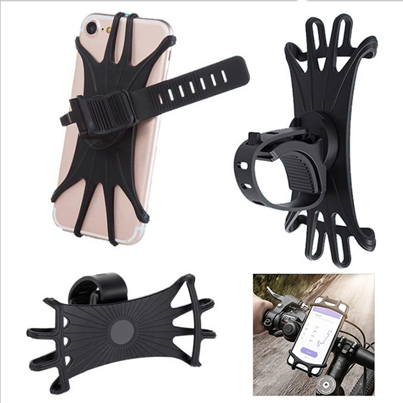 

Universal Bicycle Phone Holder Silicone Motorcycle Handlebar Phone Stand Mount Can Rotate 360 Degrees