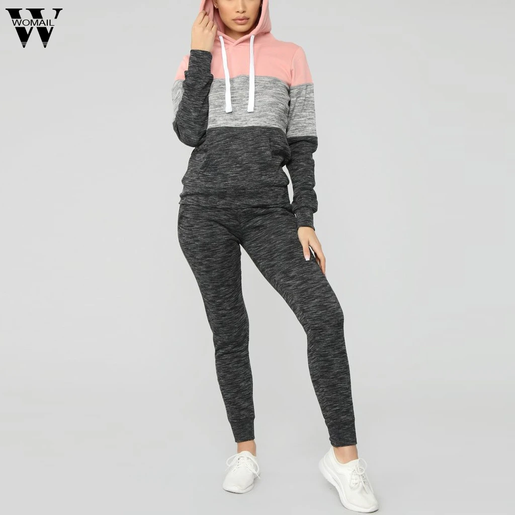 Женский спортивный костюм из двух предметов флисовая толстовка с капюшоном и