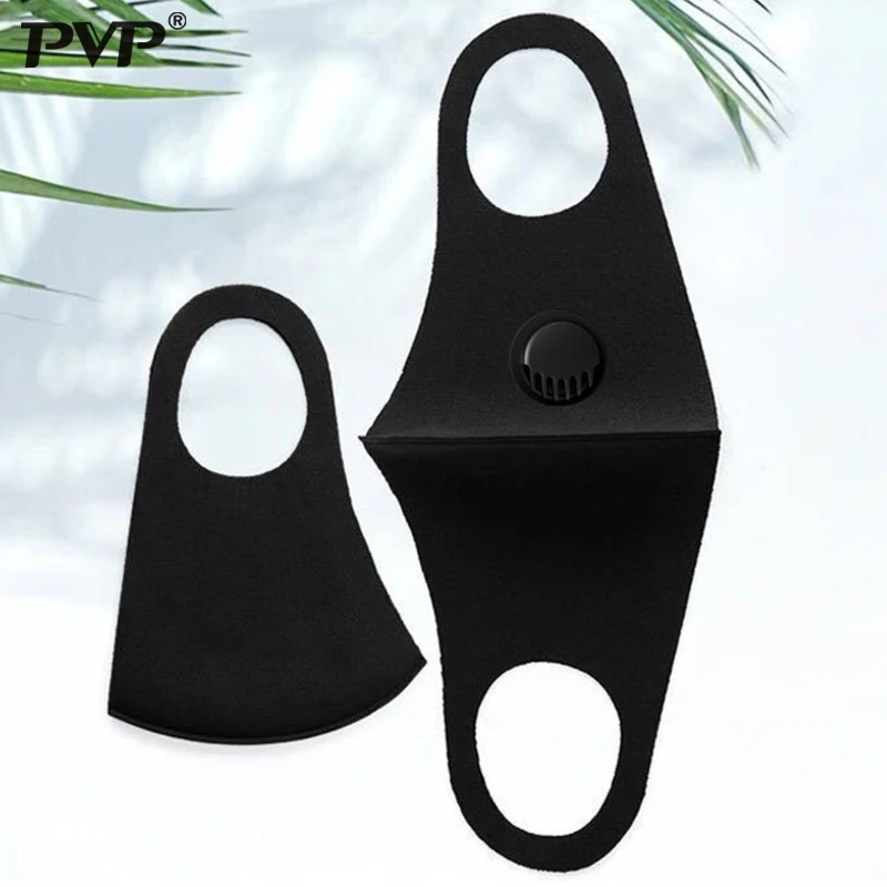 PVS 3/1 шт. льда с текстильной отделкой из хлопка Черные клапан маска лицевая маски