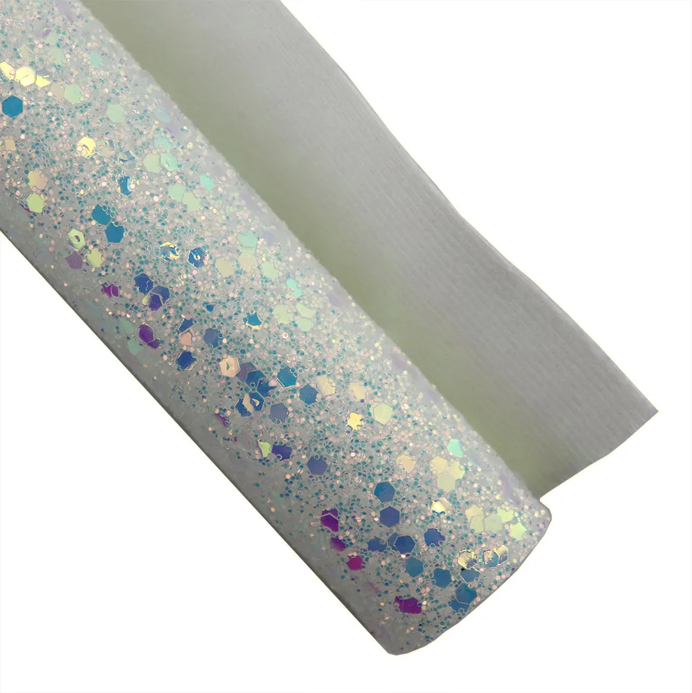 Блестящая Радужная блестящая ткань 30x134 см белая мягкая войлочная подложка