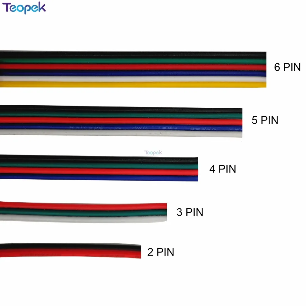 2pin 3pin 4pin 5pin 6pin удлинитель электрические провода с разъемом 22AWG светодиодный разъем для 5050 3528 WS2812 RGB/RGBW RGB CCT Светодиодные ленты