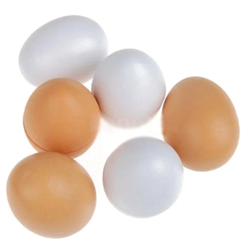 

2020 New 6pc Wooden Eggs Yolk Pretend Play Kitchen Food Kid Educational Toy