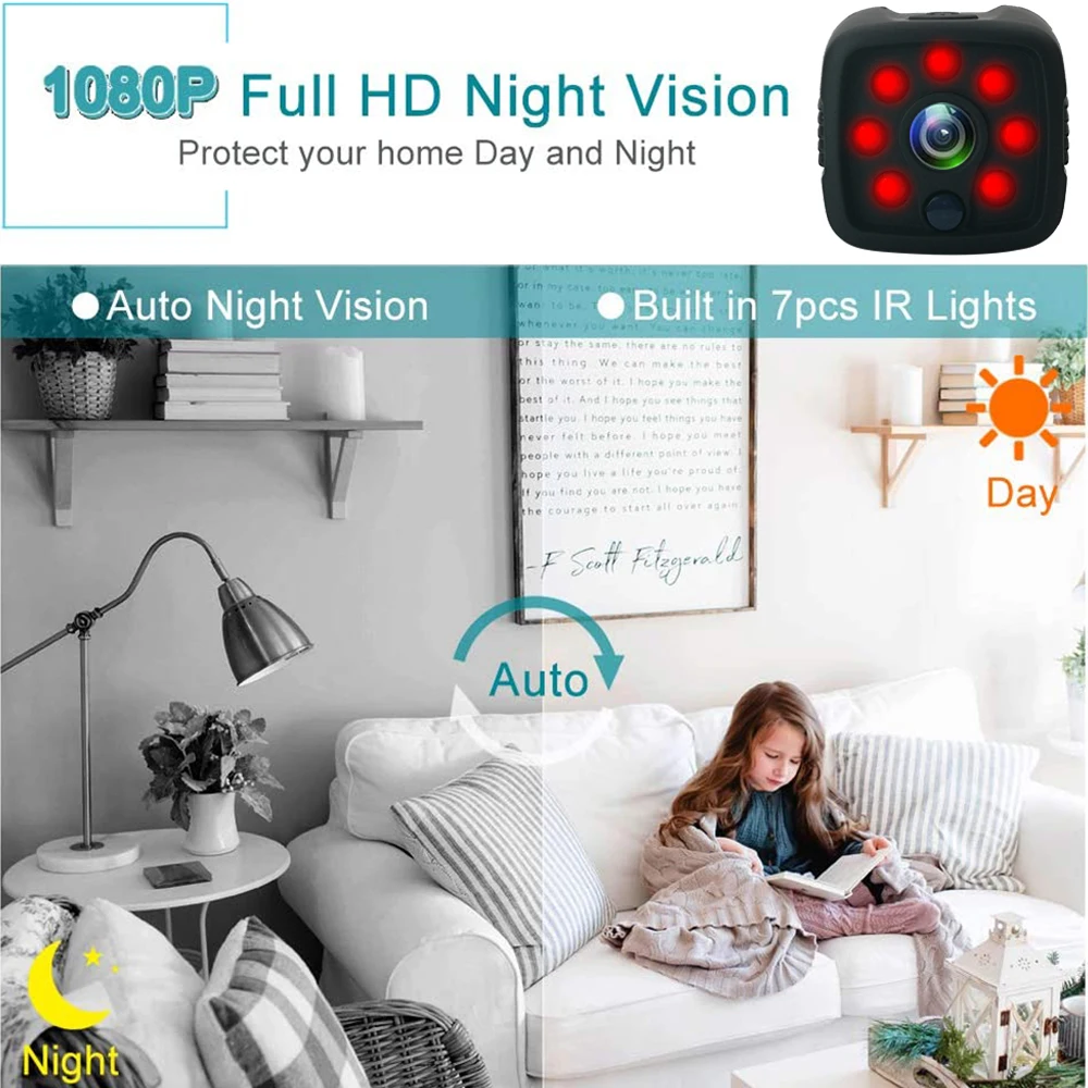 Мини камера HD 1080P видеокамера для записи звука Спортивная DV DVR безопасности с