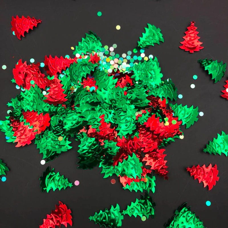 Christmas Party Decoration Sequins Santa Snowflake Deer Shape | Дом и сад