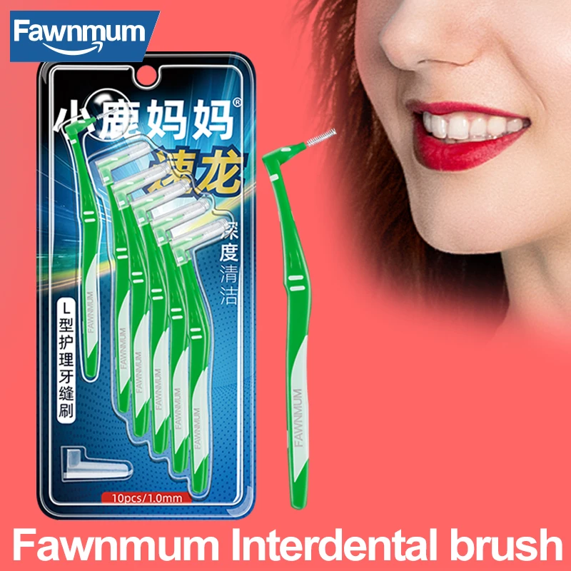 

Fawnmum Interdental Brush 10Pcs Interdental brush Between Teeth Cleaning Brush Brushes Care Orthodontic Spaces Toothbrush Tooth