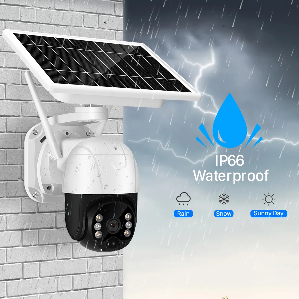 IP-камера наружная с солнечной батареей 3 Мп Wi-Fi PTZ ночное видение двустороннее