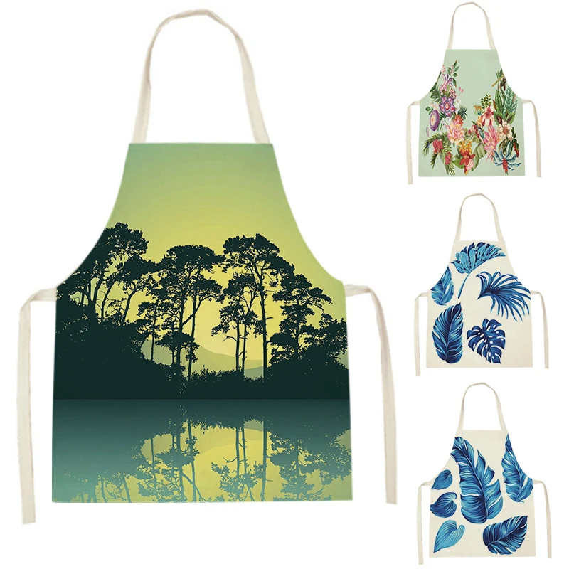 WQL2433 Кухонные фартуки для женщин льняные нагрудники домашняя уборка фартук