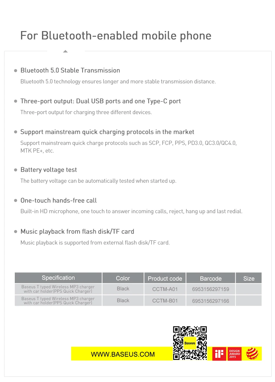 Baseus Quick Charge 4,0 3,0 USB Автомобильное зарядное устройство QC QC4.0 Bluetooth fm-передатчик автомобильный комплект для iPhone 11 Pro Max 5A быстрое PD зарядное устройство