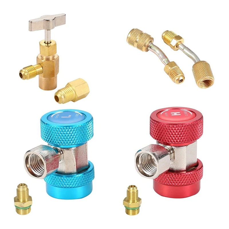 

AC R134A бесплатная зарядка набор хладагента, включая Адаптеры AC R134A быстроразъемные соединители