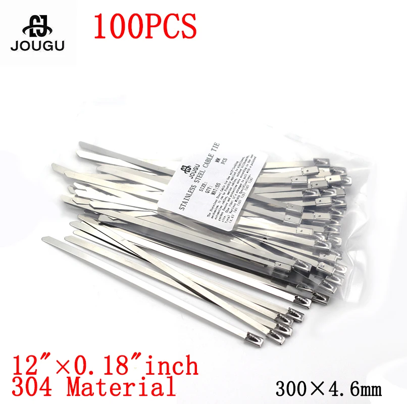 

Стяжка для кабеля из нержавеющей стали, 100 шт., 4,6x300 мм, 304 материал