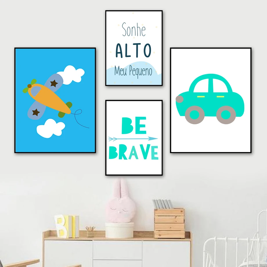 Waliicorners Wall Pictures Baby Kids Room Decor Car Aircraft Rocket Brave Cartoon Nursery Wall Art 6 H9c1bafaebdeb4c3b8ed659cde4ff5f8el