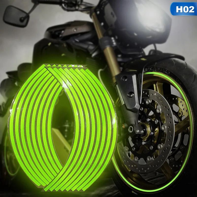 

10" 12" 14" 18" Motorcycle Sticker Moto Strips Reflective Wheel Rim For Motorbike Scooter