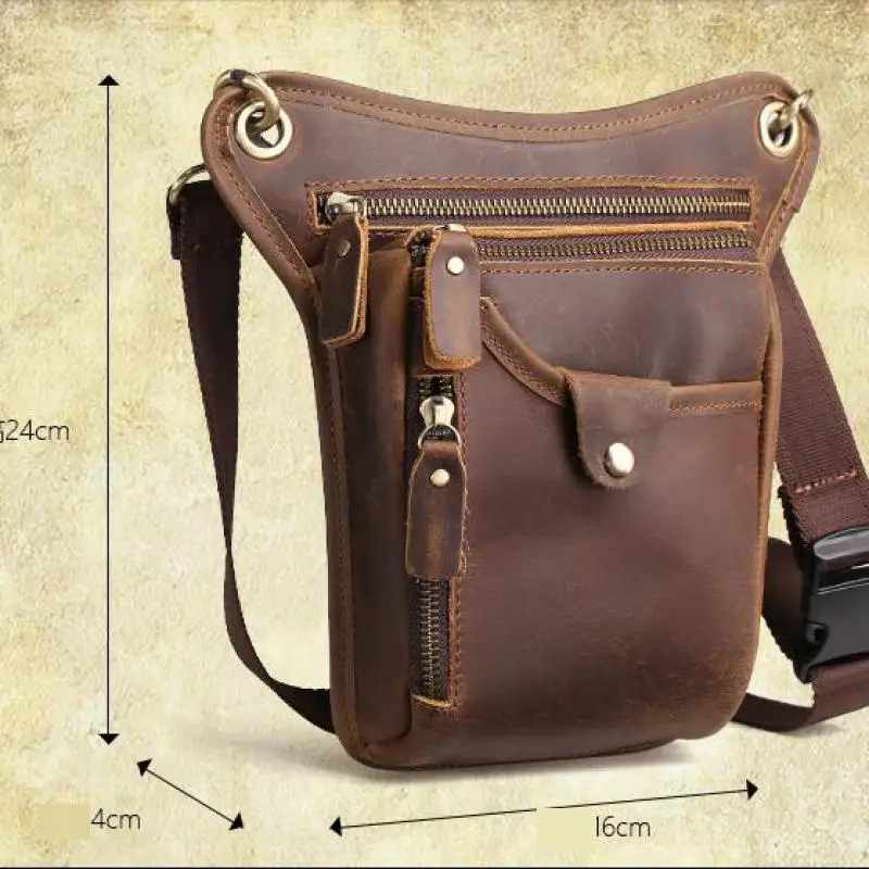 

Bestform 2020 New Retro Men Chest Bag Soft Genuine Leather Solid color Cow Leather Messenger Bags Shoulder&Crossbody Bags