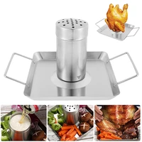 bbq chicken roaster beer wine chicken holder grill rack stainless steel vegetable barbecue pan outdoor bbq accessories