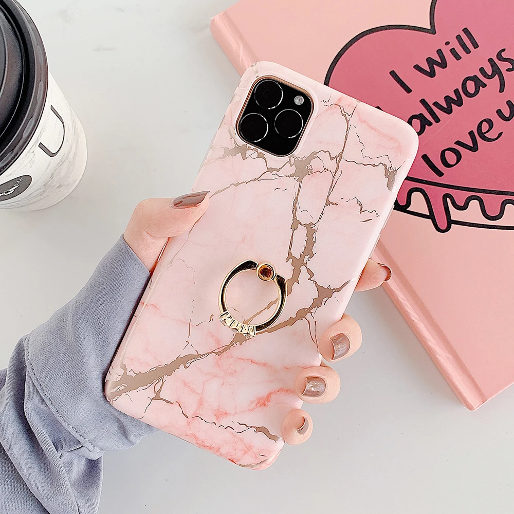 Классический Мраморный чехол LOVECOM с кольцом-держателем для телефона Samsung S22 S21 S10