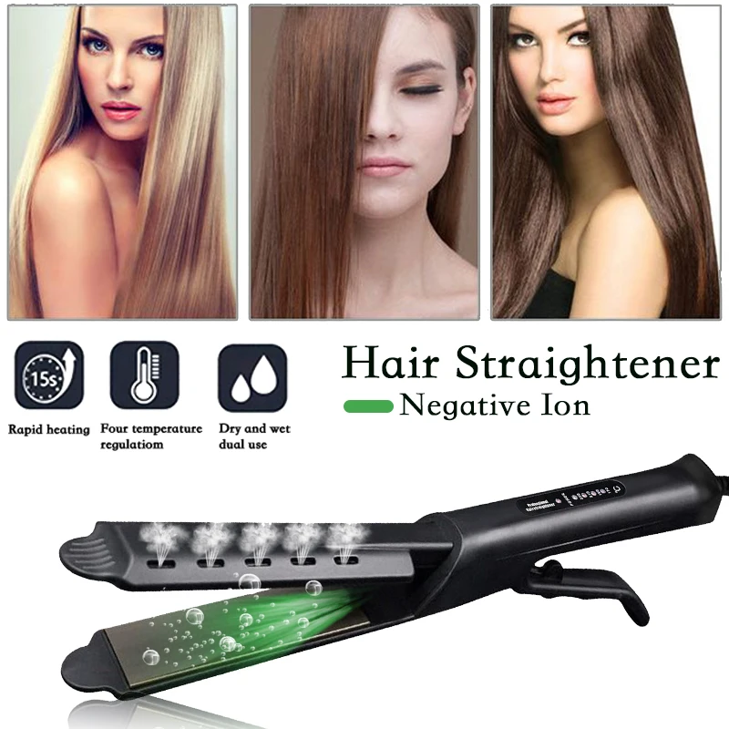 Steam Hair Straightener Four-Gear Straightening Irons Tourmaline Ceramic Professional Flat Iron Styling Tool | Красота и здоровье