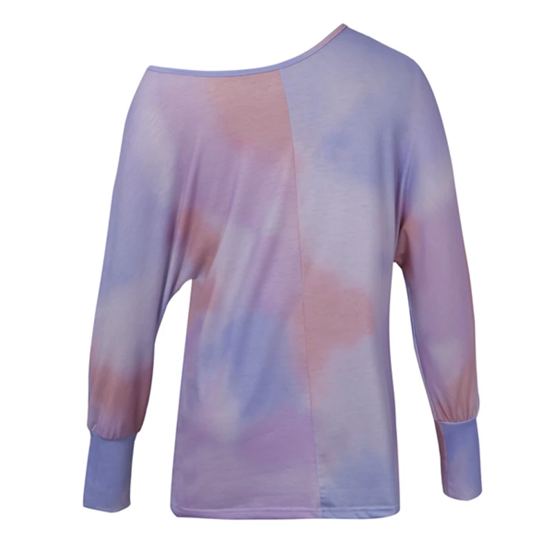 

New Women'S Fashion Tie-Dye Round Neck Loose Casual Long Sleeve T-Shirt Top