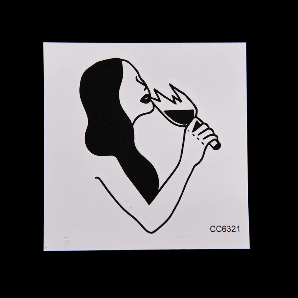 Одноразовая винтажная Старая школа стиль голый питьевой женщины Временные