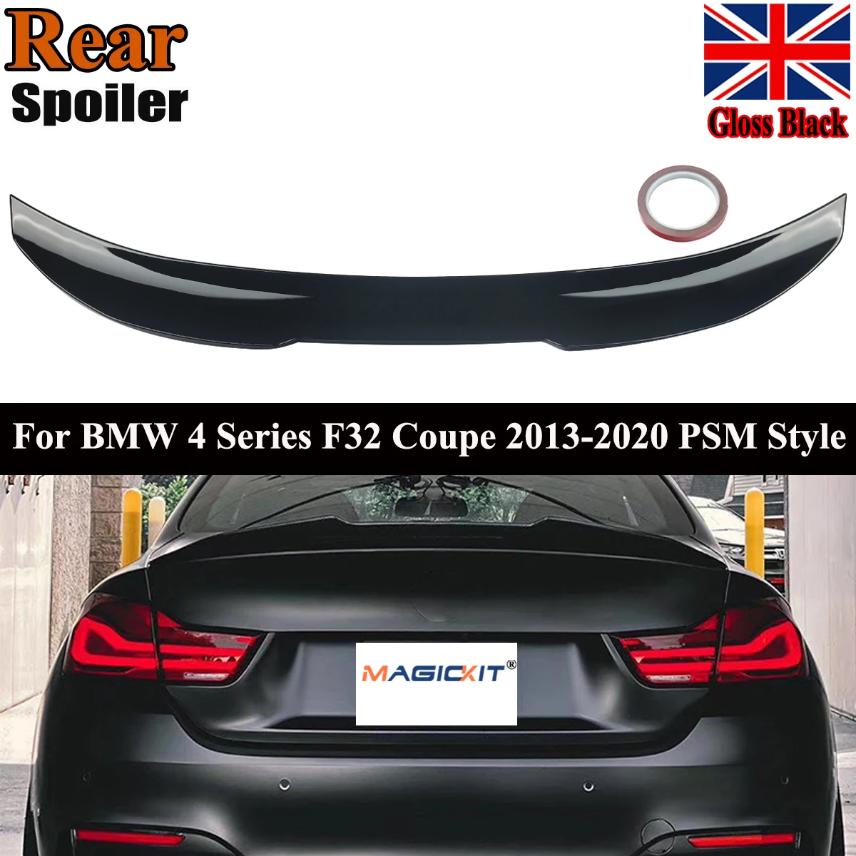 Глянцевый черный спойлер для багажника BMW 4 серии F32 Coupe 14-20 | Автомобили и
