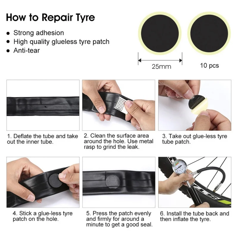 

Mini MTB Bike Air Pump With Pressure Gauge Portable Bicycle Tire Inflator Hand Pump Set With Tire Repair Tool w