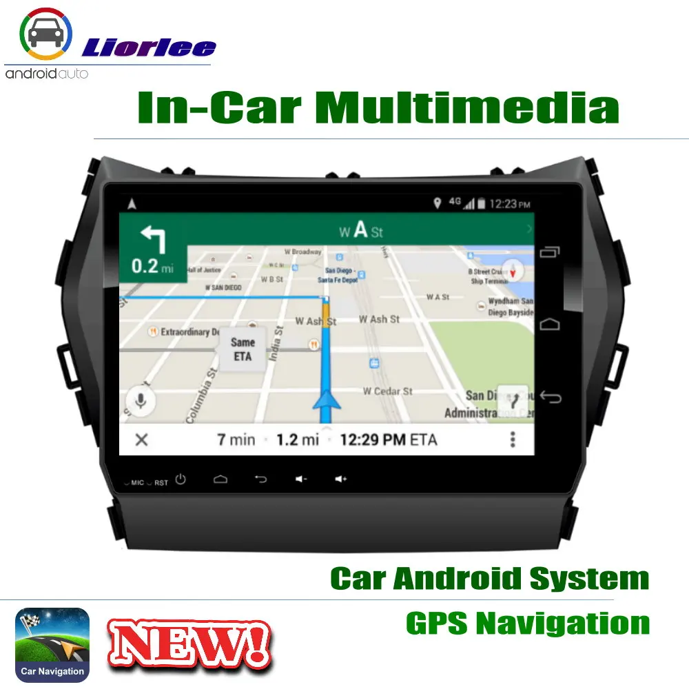 Автомобильный Android плеер 9 "IPS ЖК экран для Hyundai Santa Fe (DM NC) 2013 ~ 2018 Φ AMP BT SD USB AUX