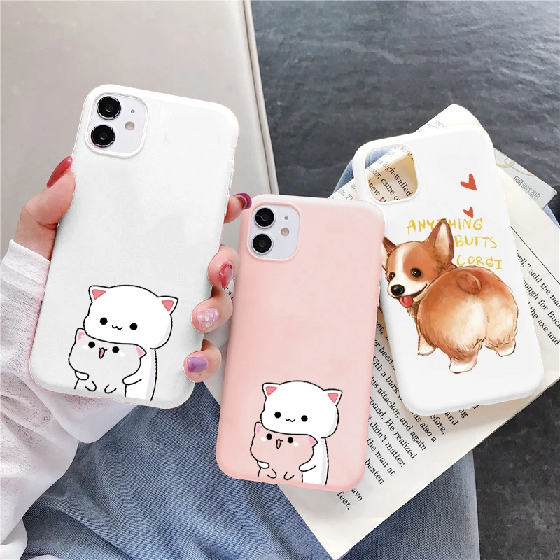 

Cute Cat Dog Love Animal Case For Huawei P20 P30 Pro P40 Lite E Y9 Prime Y8P Y7 Y6 P Smart 2019 2021 Honor 20 Pro 10 9X 9C Cover