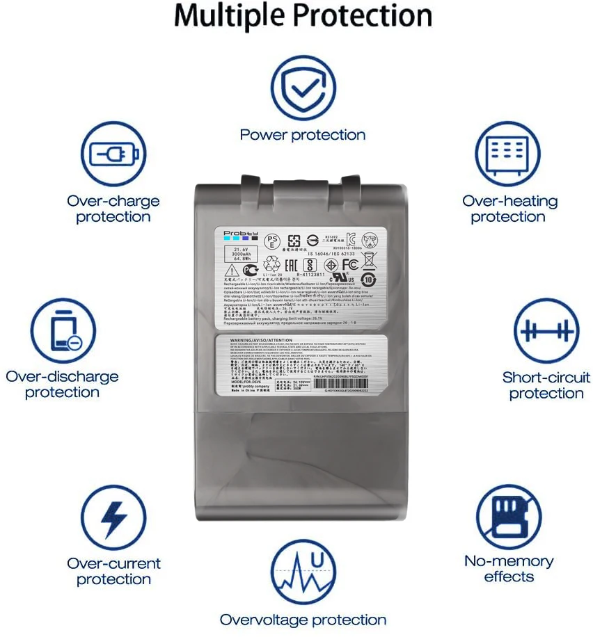 Литий-ионный аккумулятор 3000 мАч 21 6 в 3 0 для пылесосов Dyson V6 DC58 DC59 DC61 DC62 DC74 SV09 SV07 SV03