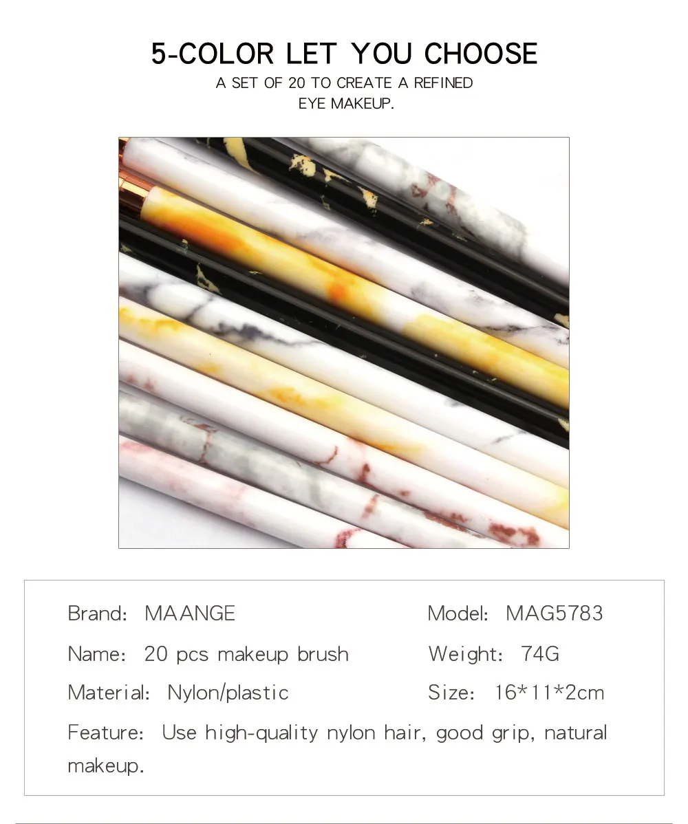 Makeup brushes set pro 10/20Pcs Multifunctional Brush Marbling EyeShadow Blending Eyeliner Eyelash Eyebrow Brush For Makeup Tool