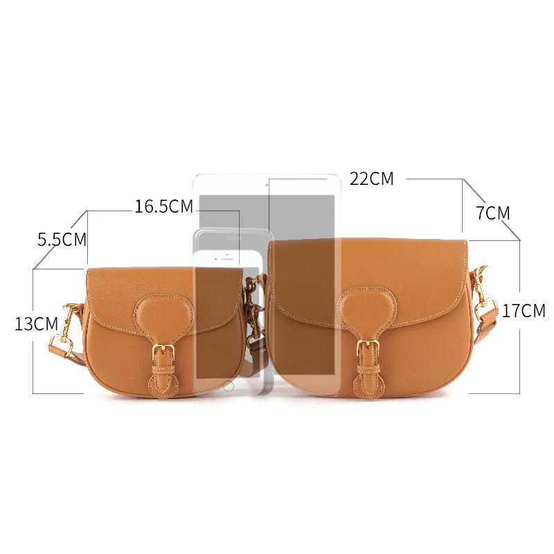 

Luxury Designer Genuine Leather Crossbody Bags For Women Fashion Saddle Shoulder Bags Quality Cow Leather Ladies Messenger Bag