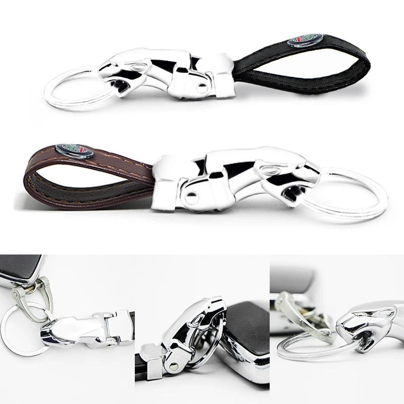 Автомобильный ключ-брелок с кожаной цепочкой, творческим подвеской на пояс и аксессуарами для Alfa Romeo Spider 156 159 4c 8c Mito Stelvio GTV.