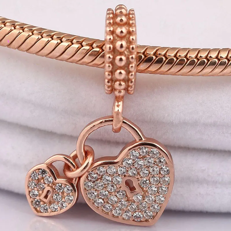 

100% 925 Sterling Silver Charm Creative Love Lock Pendant Fit Pandora Women Bracelet & Necklace Diy Jewelry