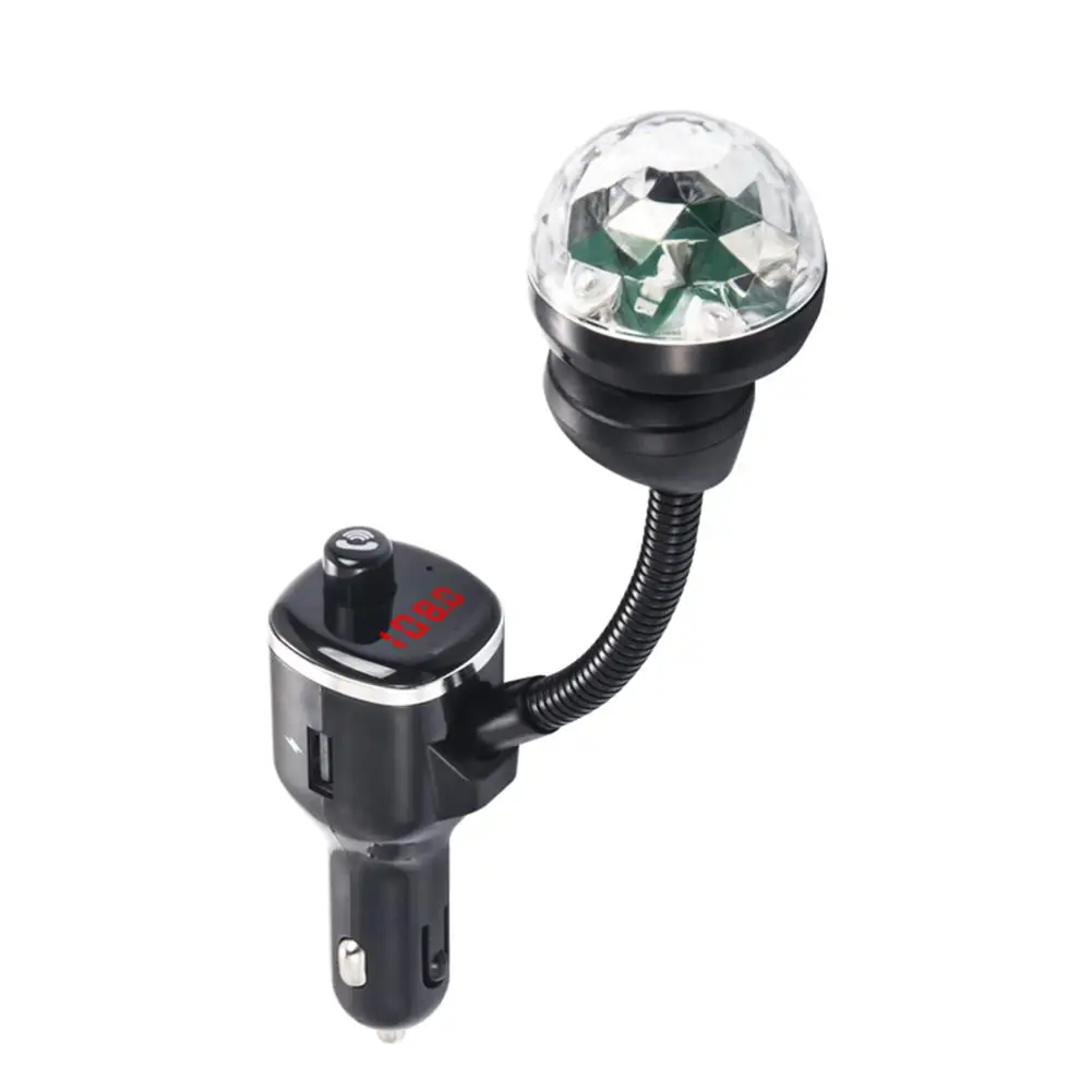 FM Transmitter Car Bluetooth 5.0 USB Charger Kit With Night Vision LED Light Adapter Built-in Noise Cancellation Microphone | Электроника