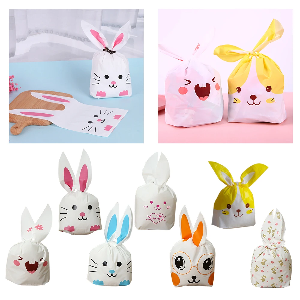 10 шт./лот милые с кроличьими ушами для печенья сумки подарочные пакеты конфет
