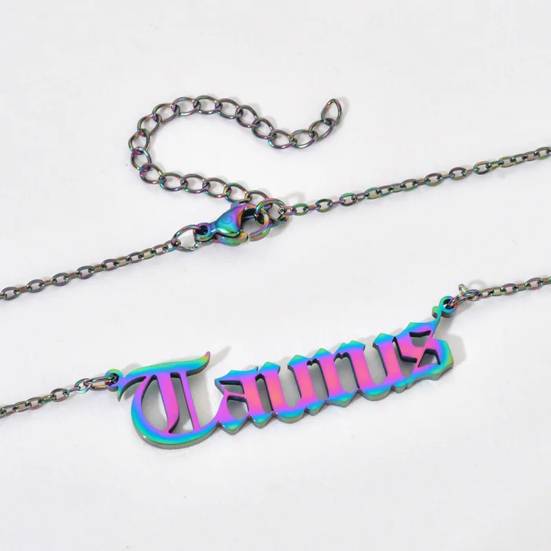 

Twelve Constellations Necklace for Women Men Old English Pendant Necklace Leo Virgo Gemini Sagittarius Necklace Jewelry Gift